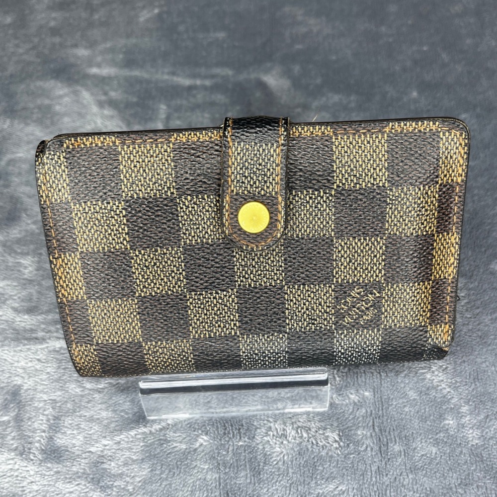 Louis Vuitton Damier Ebene Wallet Coin Purse Bifold Small EUC CODE: CA 1015